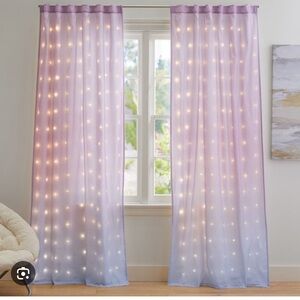 BNWOT Pottery Barn Teen Fairy Light Sheer Curtain Panel (2) Lavender